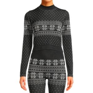 💚 5/$15 S, M or L Black soot womens seamless mock neck athletic top